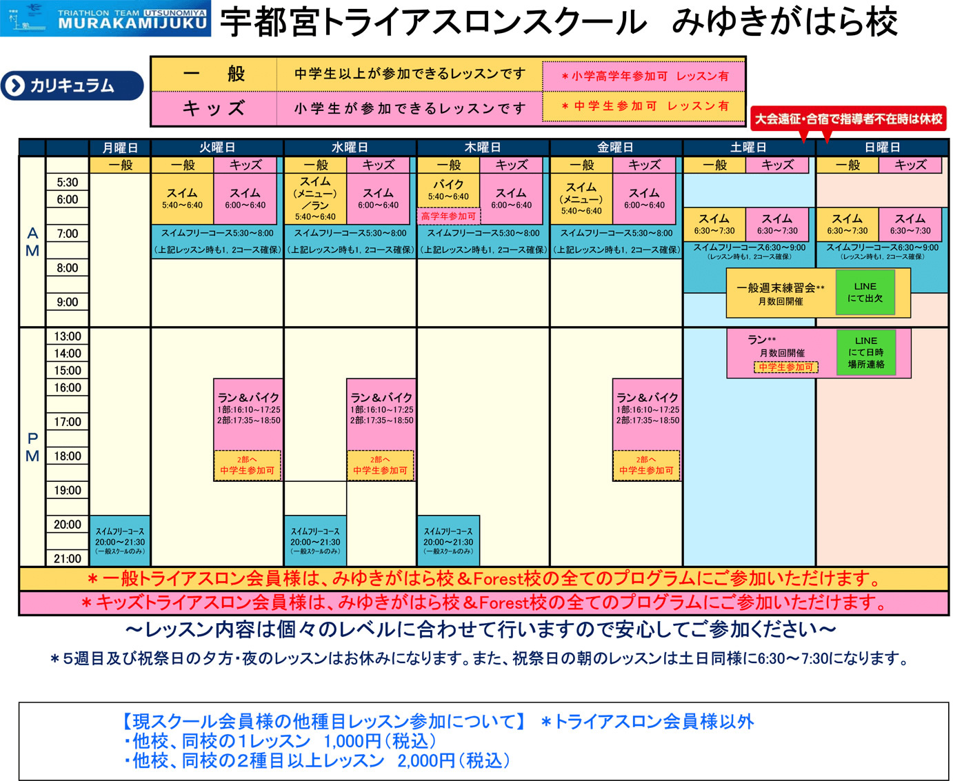 宇都宮トライアスロンスクール みゆきがはら校